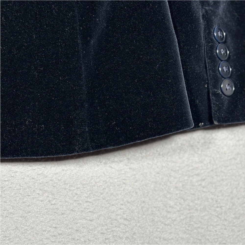 Ralph Lauren Black Label Velvet Jacket Coat Blazer Size 8 Deep Navy Blue - Picture 7 of 9